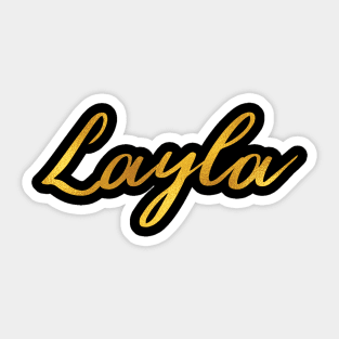 Layla Name Hand Lettering in Faux Gold Letters Sticker